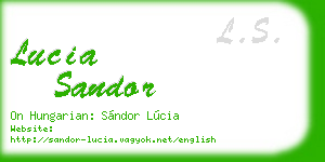 lucia sandor business card