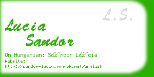 lucia sandor business card